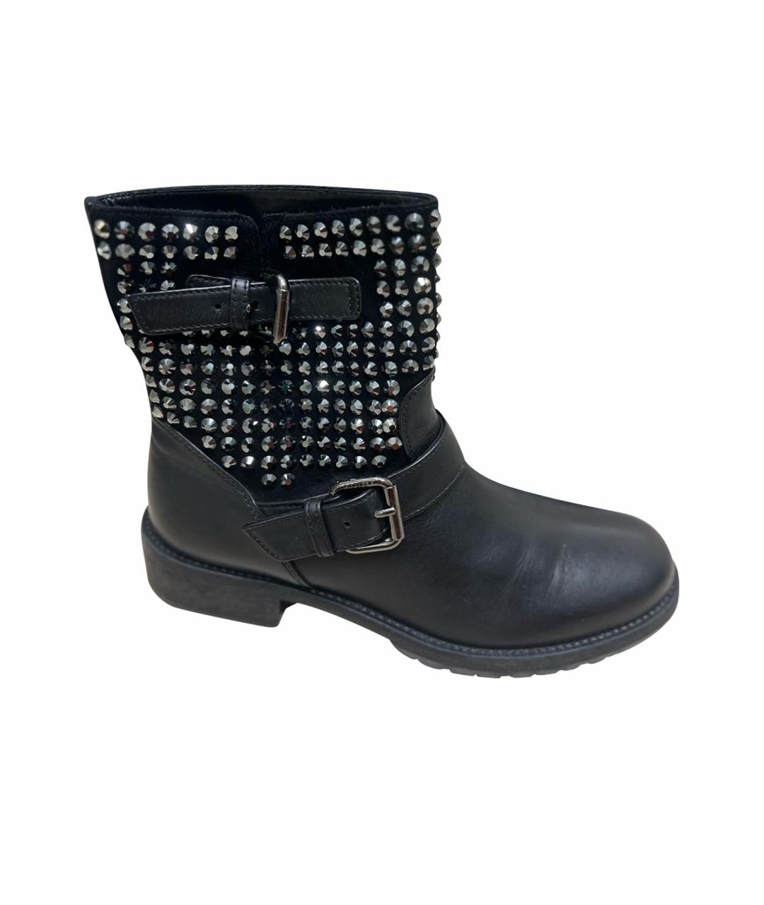 LE SILLA Черные кожаные сапоги, фото 1