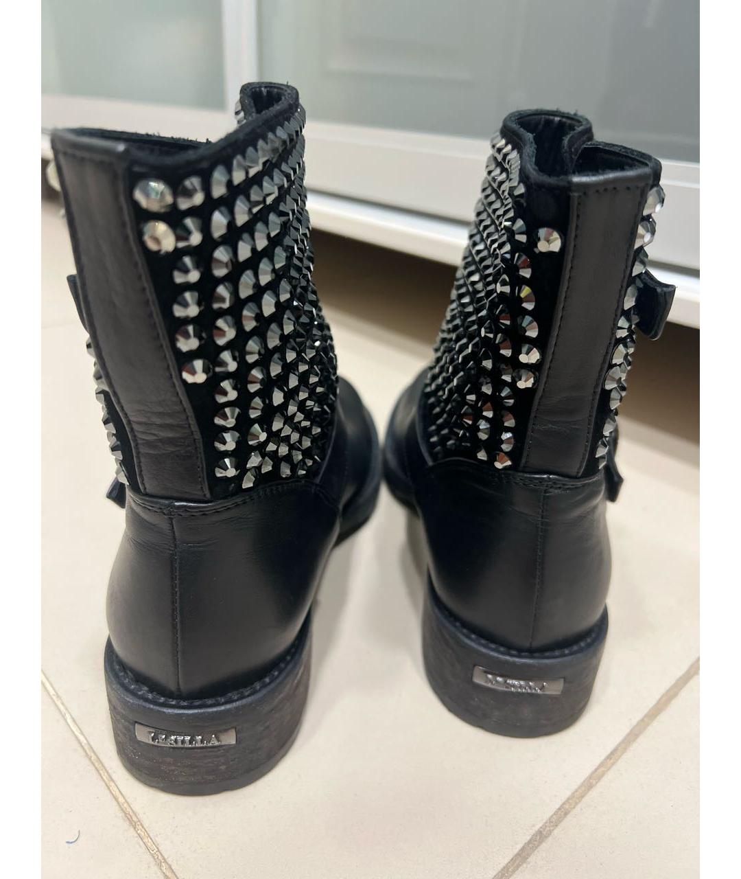 LE SILLA Черные кожаные сапоги, фото 4