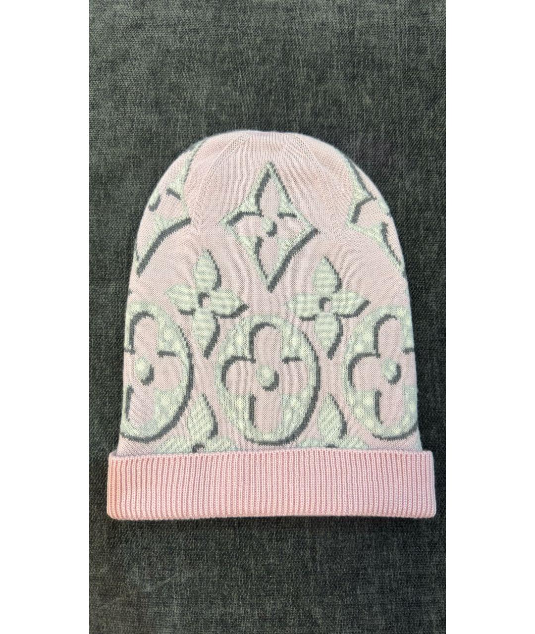 LOUIS VUITTON Розовая шерстяная шапка, фото 5