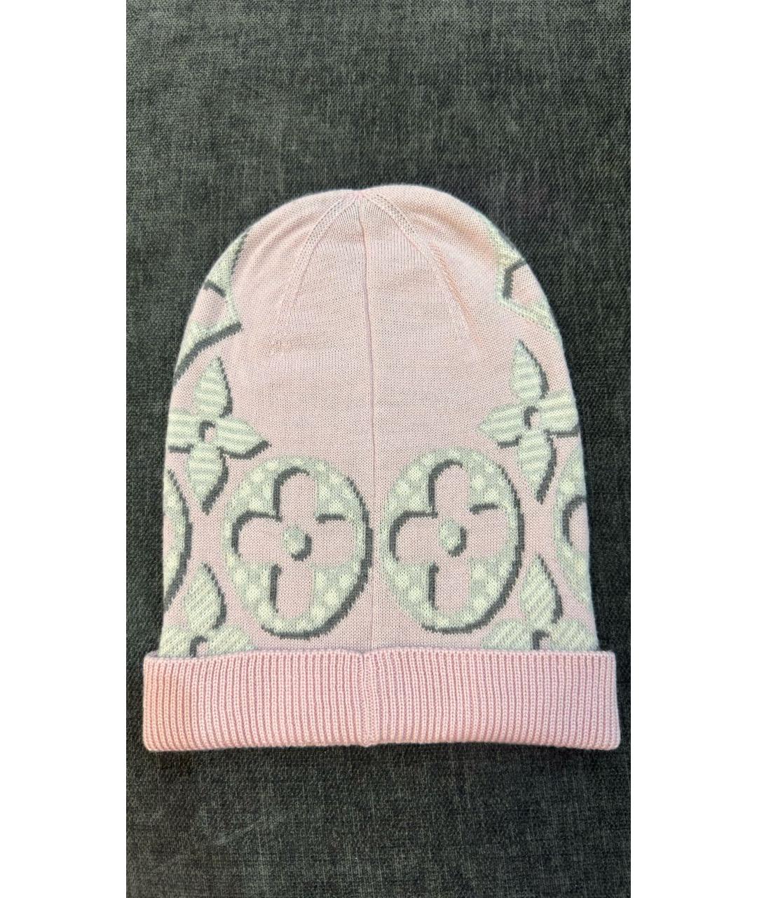 LOUIS VUITTON Розовая шерстяная шапка, фото 2