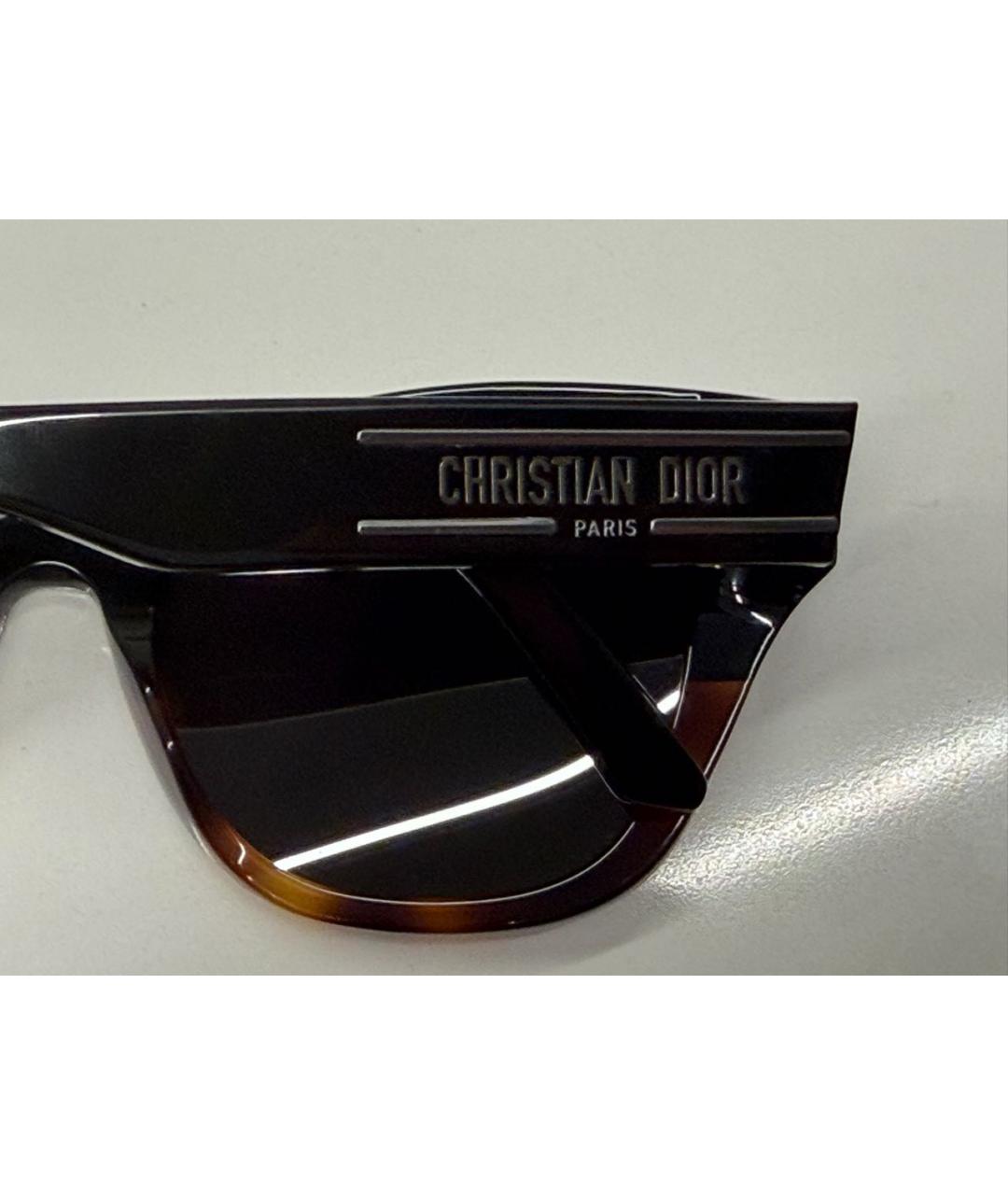 CHRISTIAN DIOR Коричневые пластиковые солнцезащитные очки, фото 5