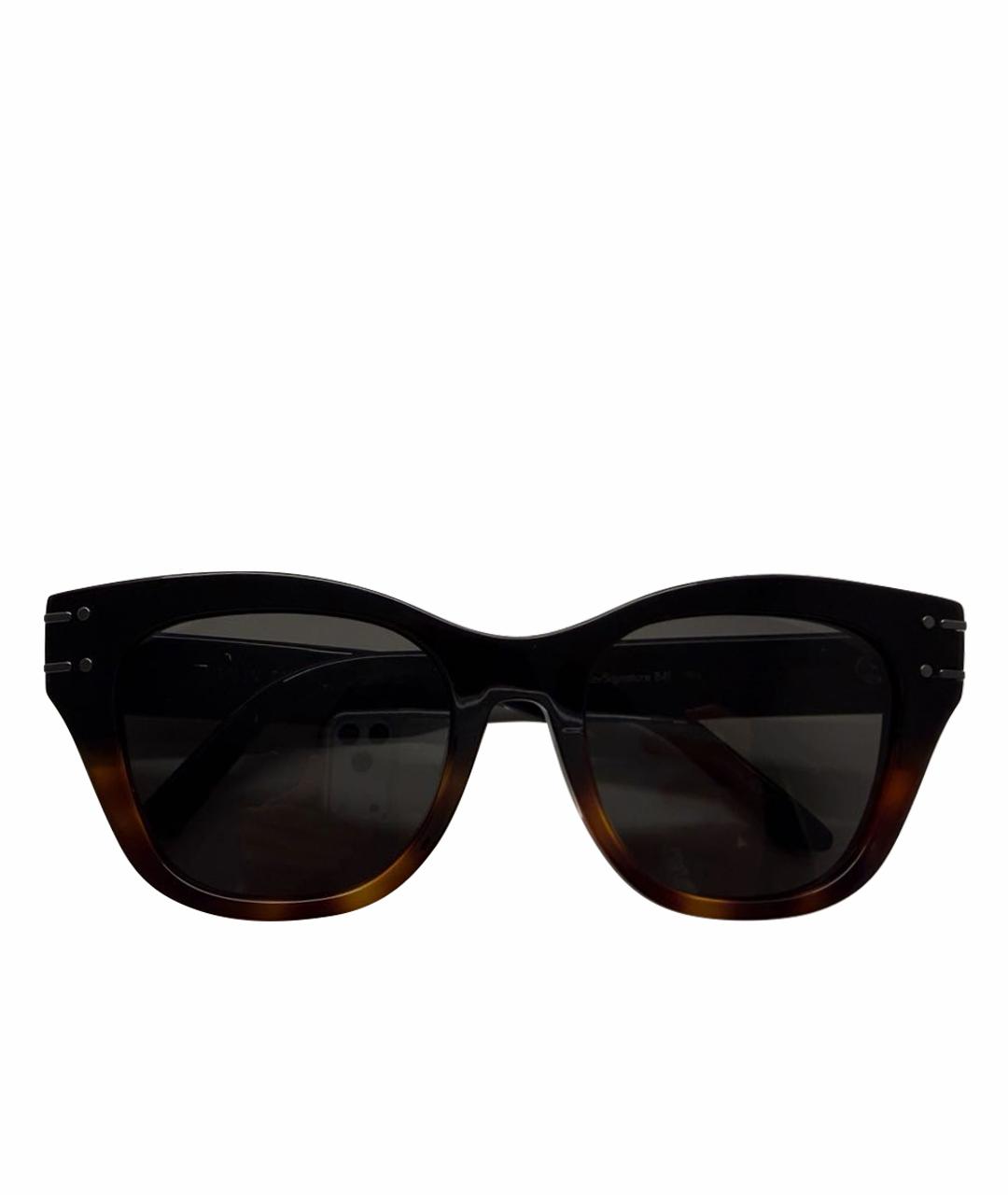 CHRISTIAN DIOR Коричневые пластиковые солнцезащитные очки, фото 1
