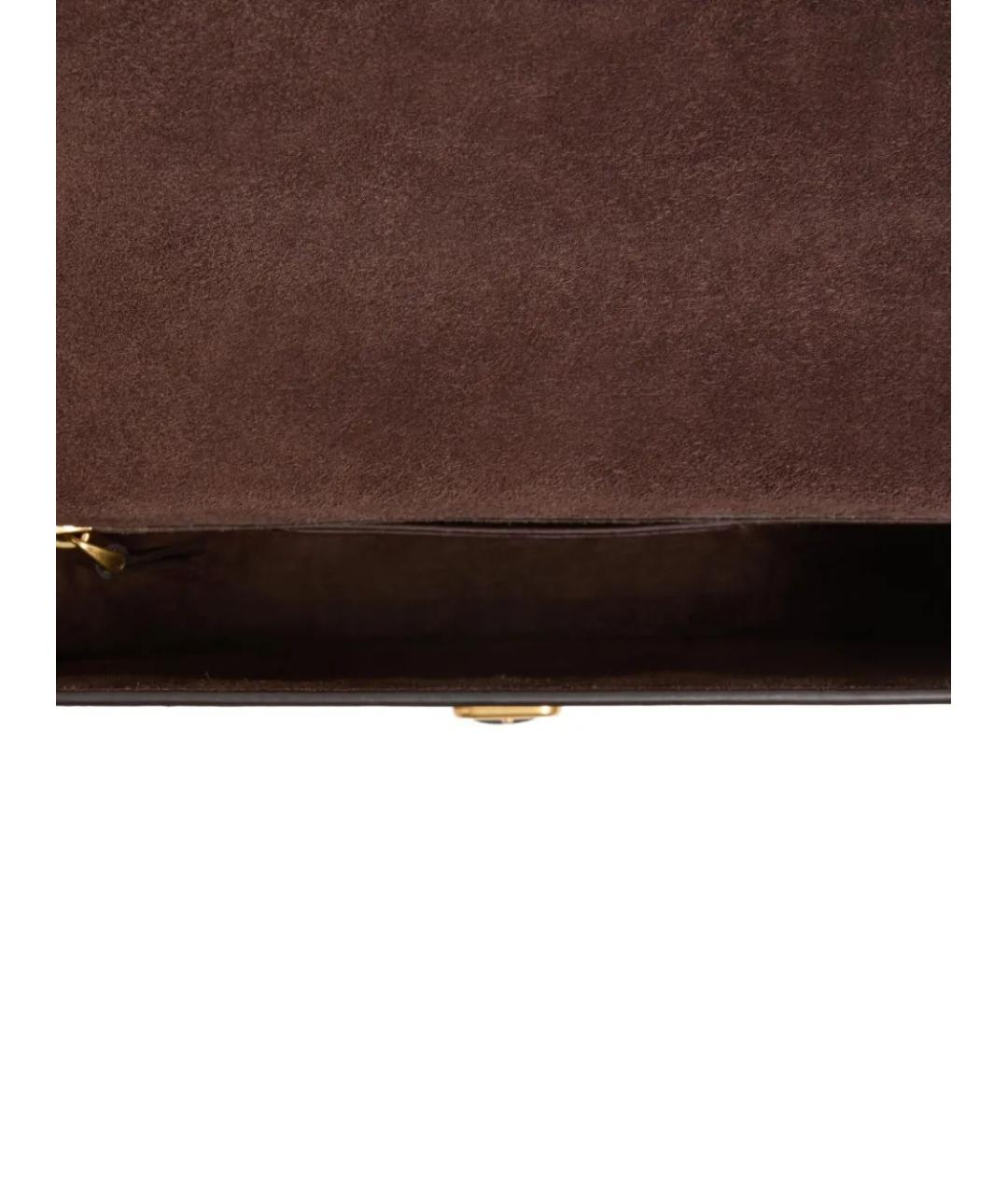 VALENTINO Коричневая кожаная сумка на плечо, фото 4