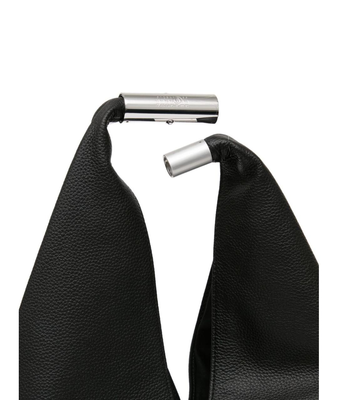 MM6 MAISON MARGIELA Черная кожаная сумка тоут, фото 2