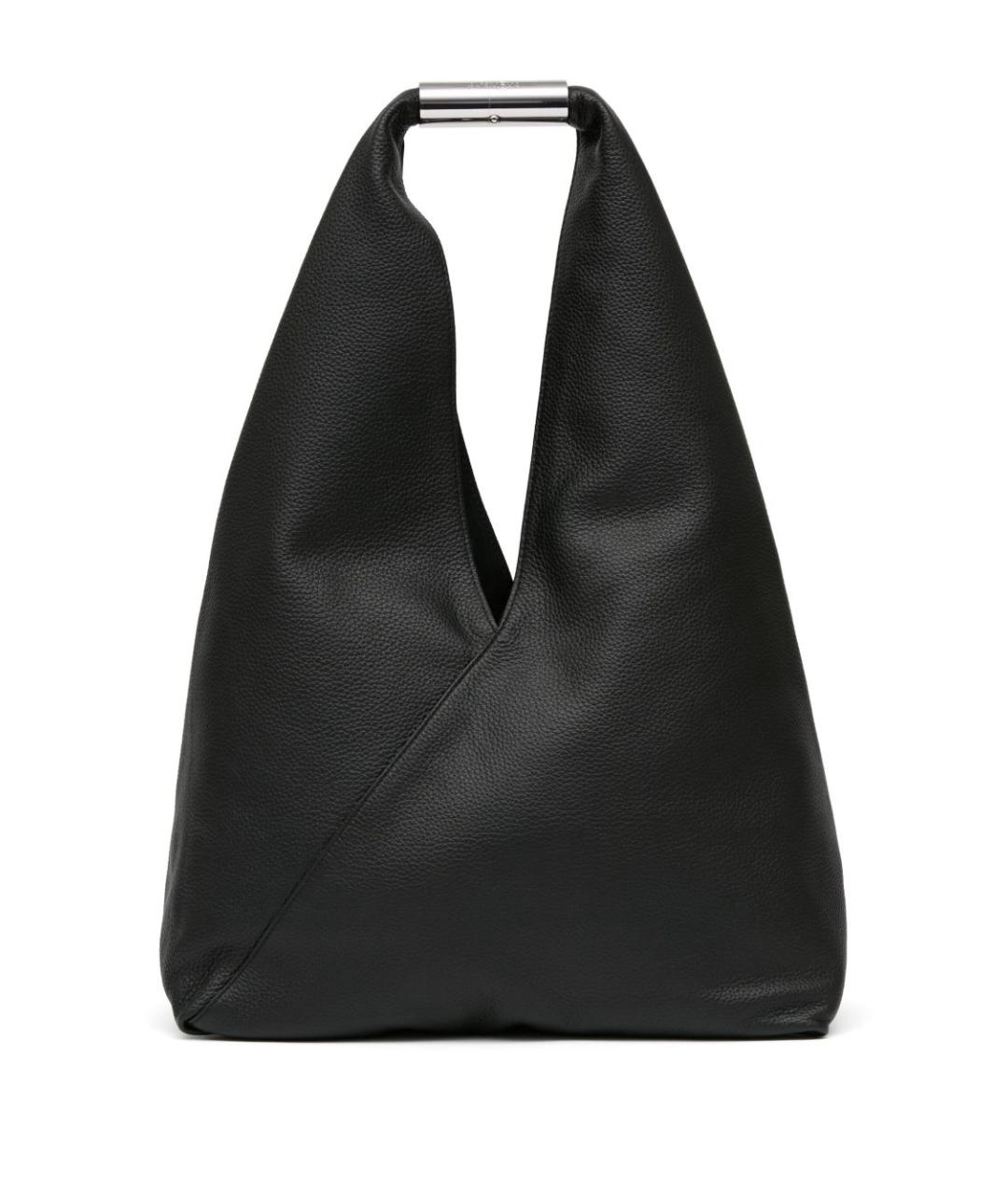 MM6 MAISON MARGIELA Черная кожаная сумка тоут, фото 1