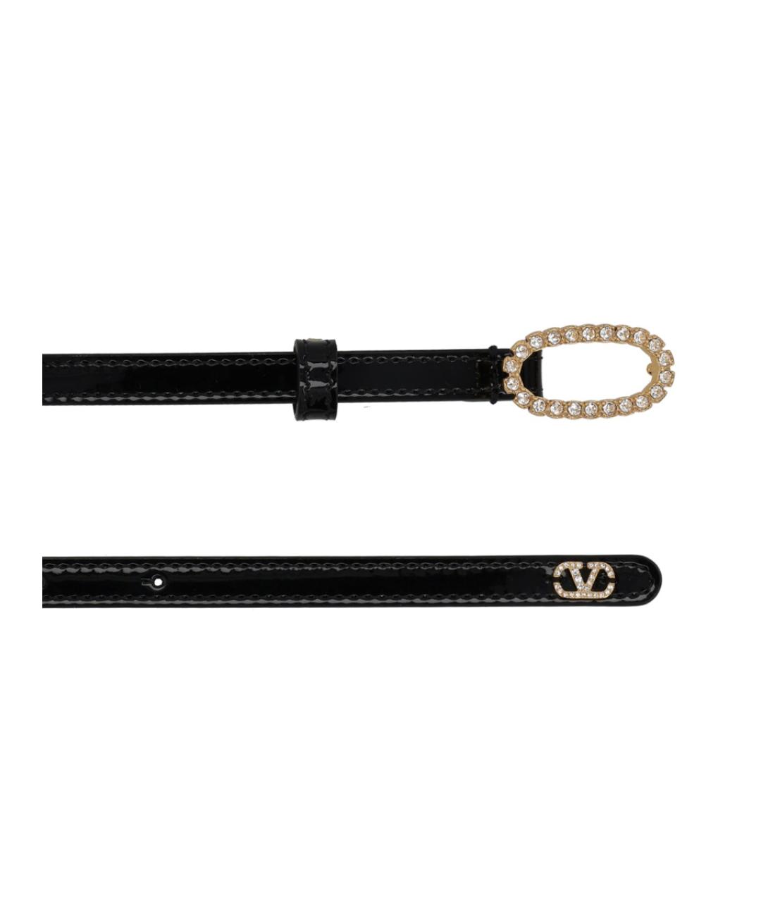 VALENTINO Черный кожаный ремень, фото 2