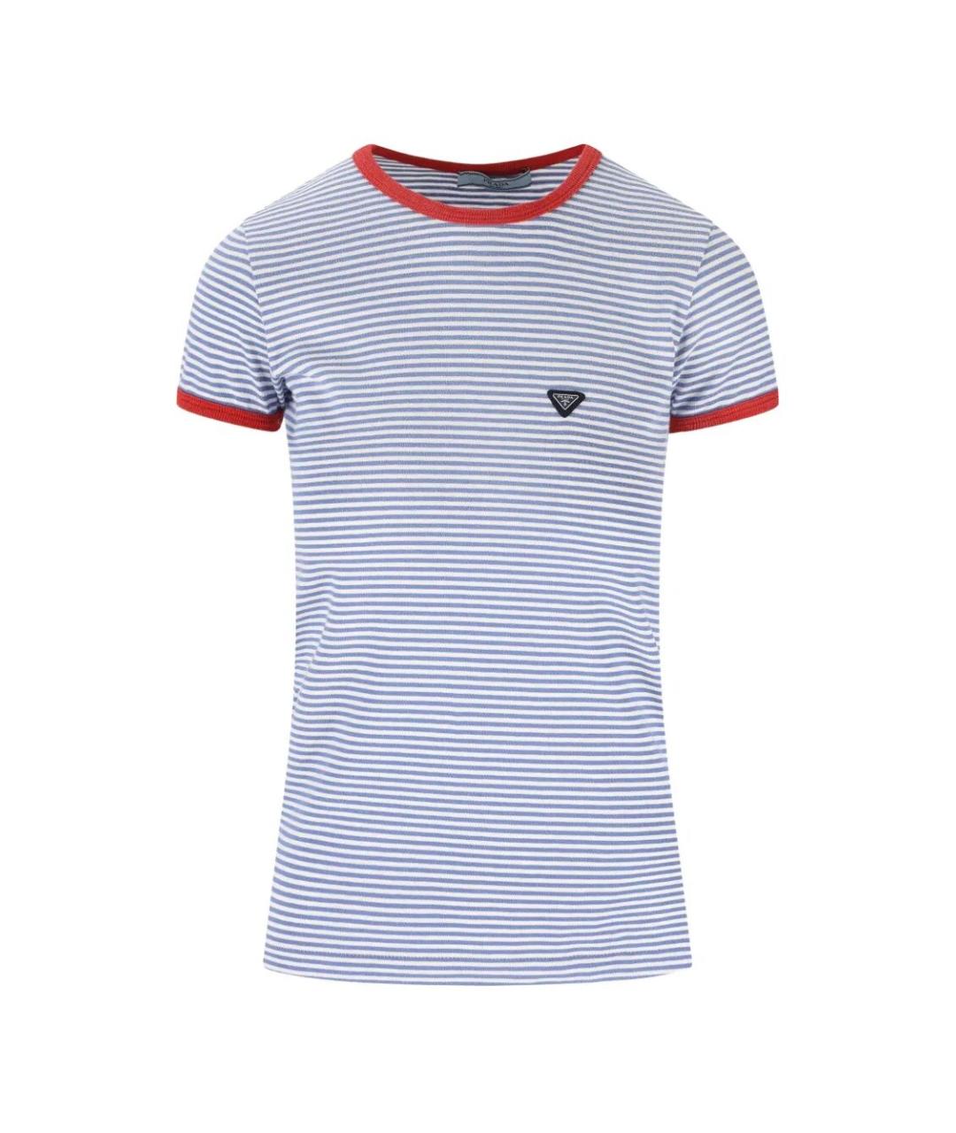 PRADA Голубая хлопковая футболка, фото 1