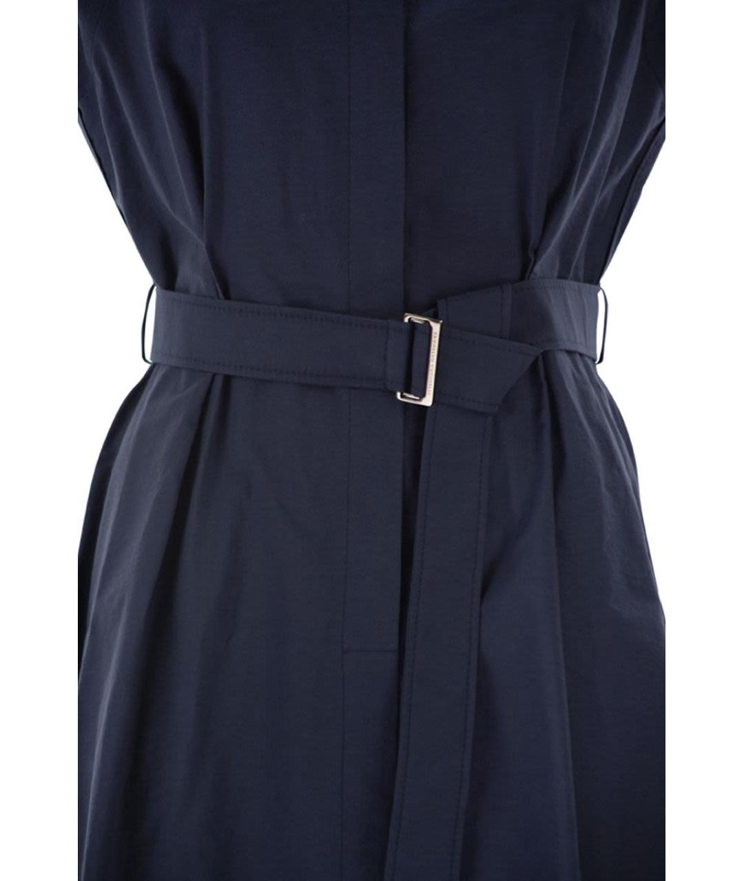 BRUNELLO CUCINELLI Синее хлопковое повседневное платье, фото 4