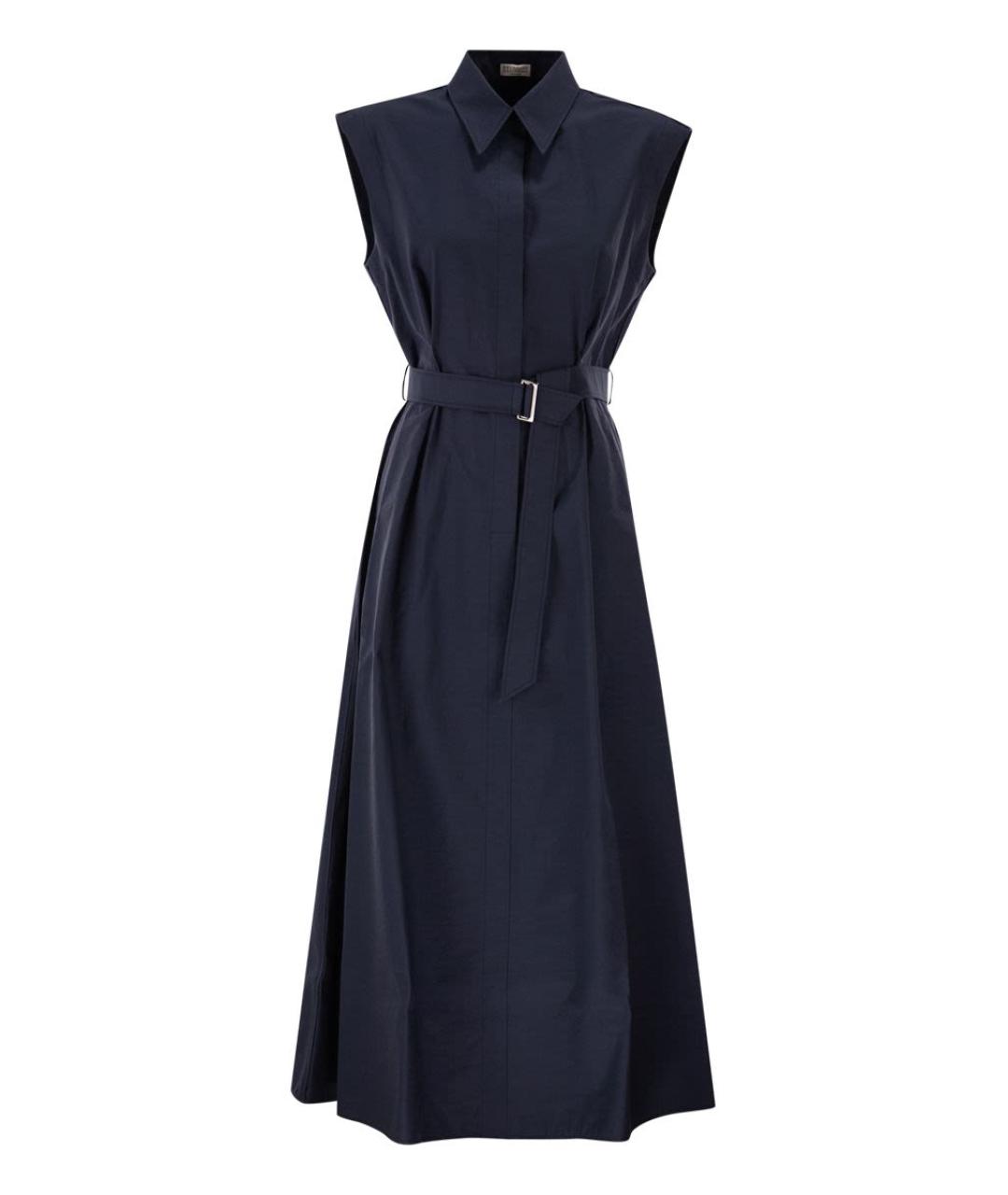 BRUNELLO CUCINELLI Синее хлопковое повседневное платье, фото 1