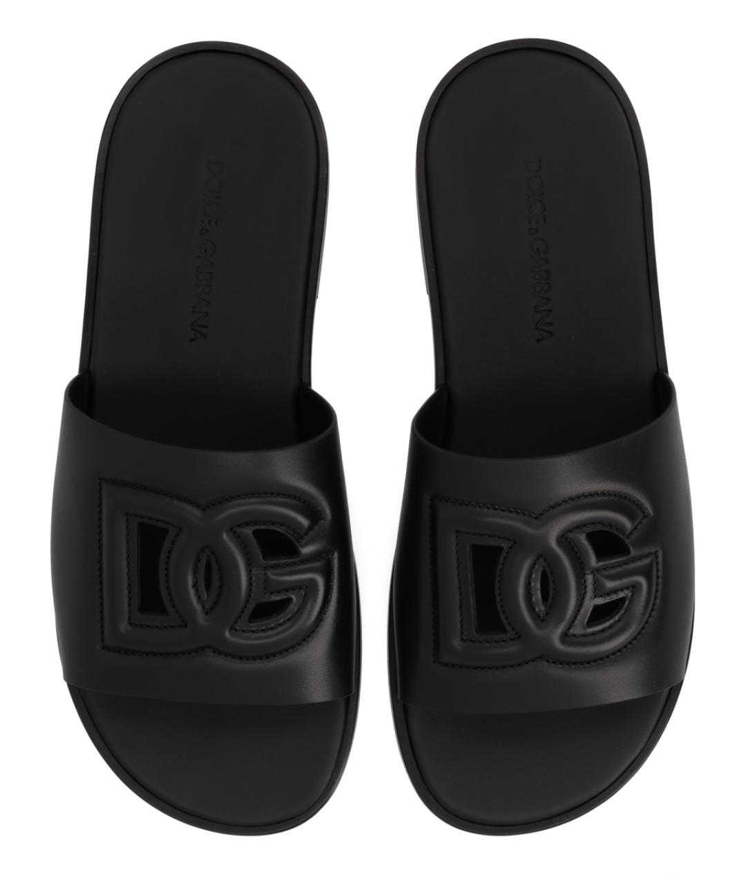 DOLCE&GABBANA Черные кожаные сандалии, фото 5