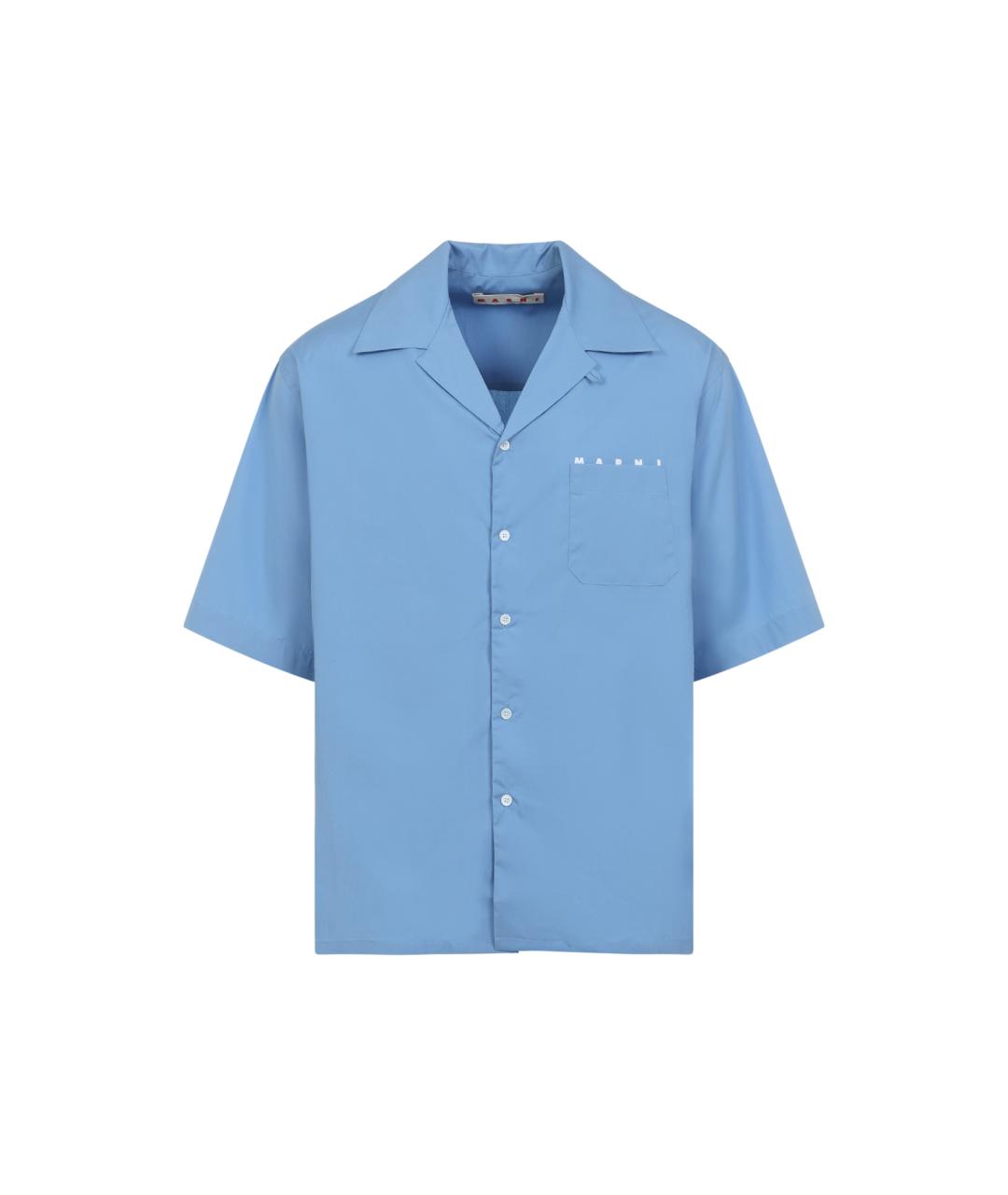 MARNI Синяя хлопковая кэжуал рубашка, фото 1
