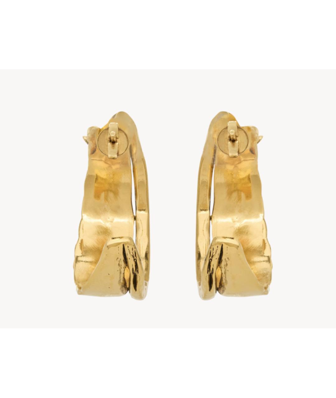 SAINT LAURENT Золотые латунные серьги, фото 5