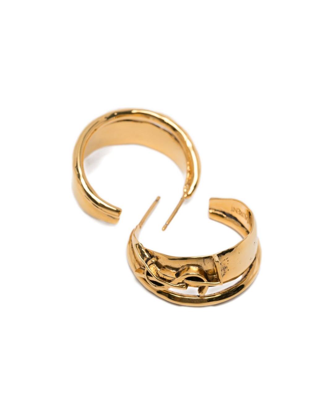 SAINT LAURENT Золотые латунные серьги, фото 4