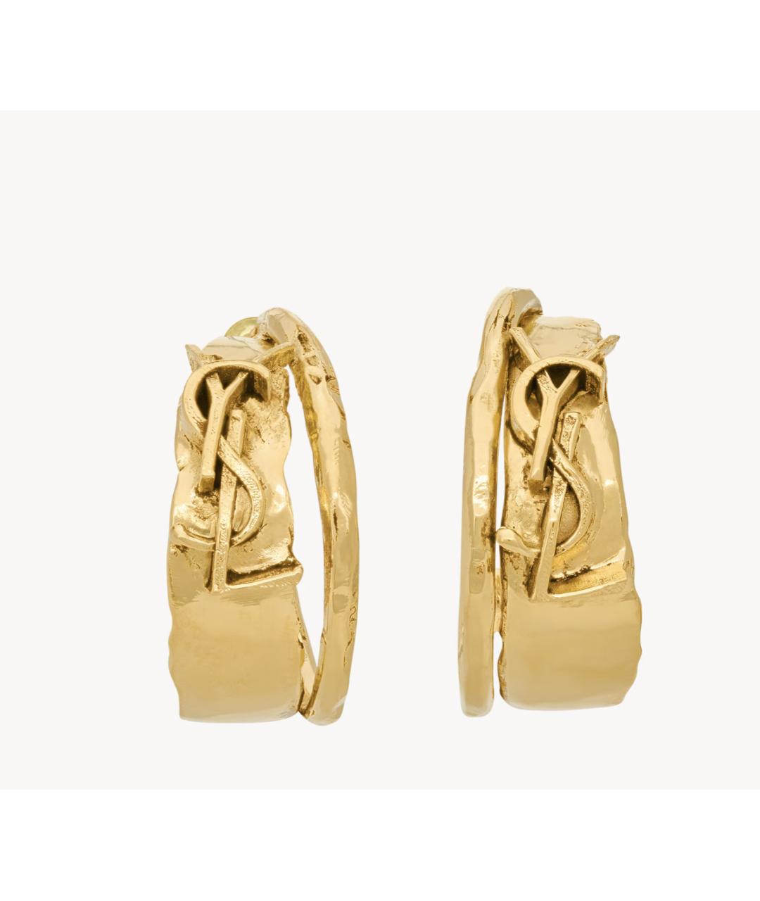 SAINT LAURENT Золотые латунные серьги, фото 7