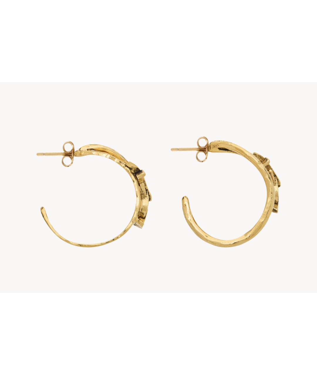 SAINT LAURENT Золотые латунные серьги, фото 6