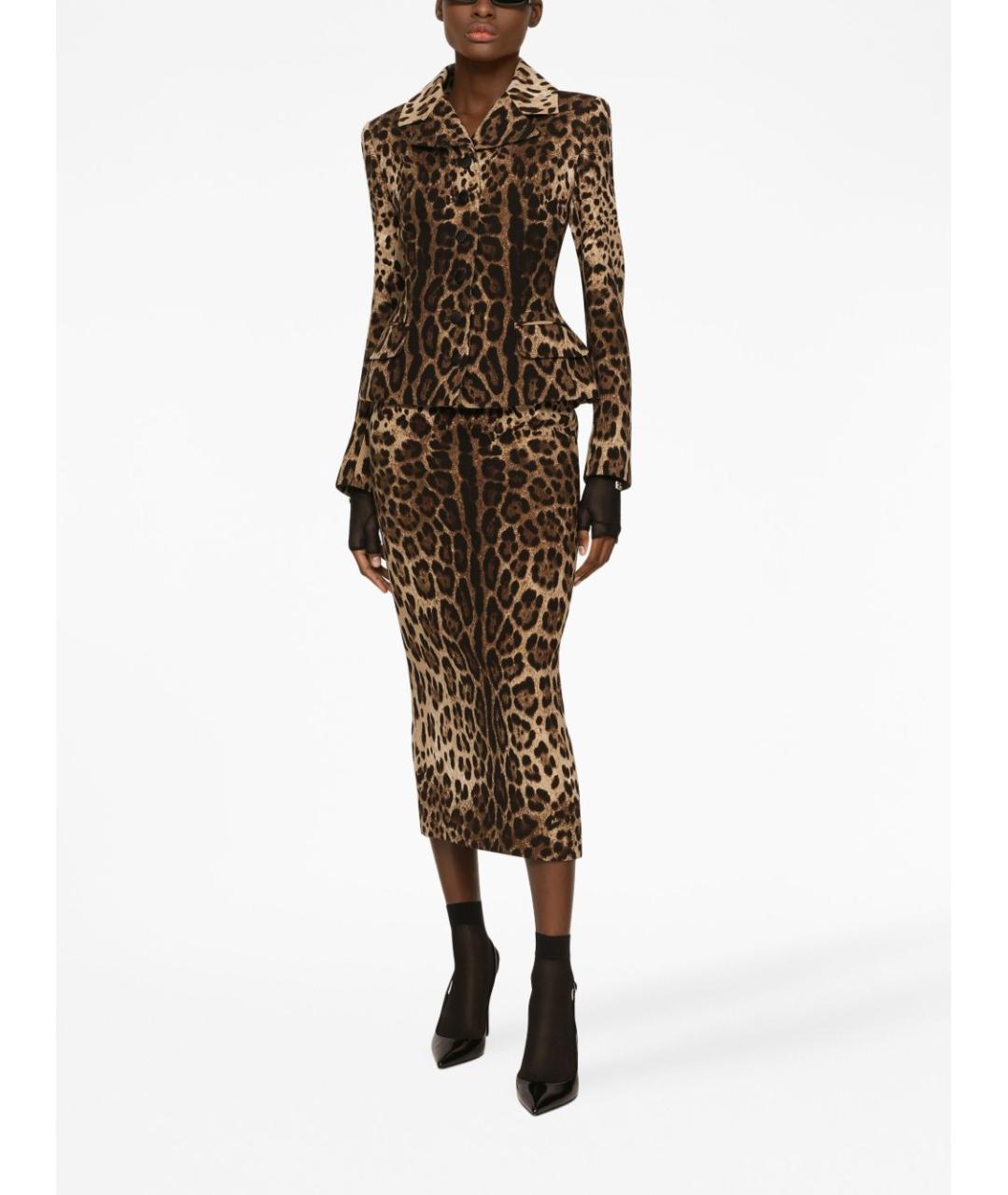 DOLCE&GABBANA Мульти шерстяная юбка миди, фото 5