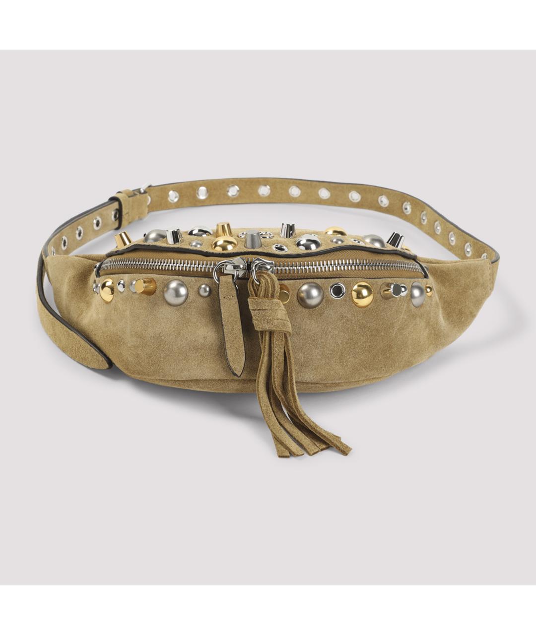 VALENTINO Бежевая кожаная поясная сумка, фото 2