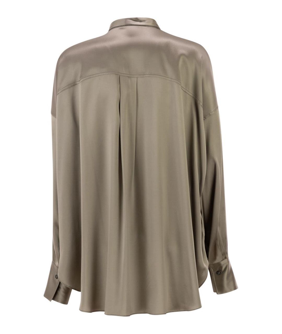 BRUNELLO CUCINELLI Серая шелковая рубашка, фото 2