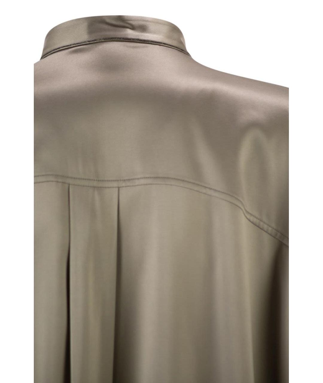 BRUNELLO CUCINELLI Серая шелковая рубашка, фото 4