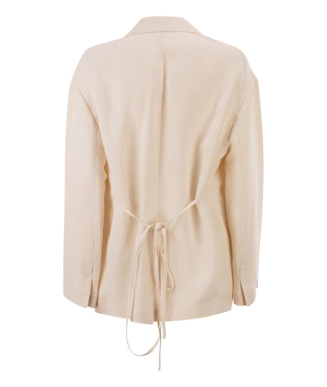 BRUNELLO CUCINELLI Бежевый вискозный жакет/пиджак, фото 2
