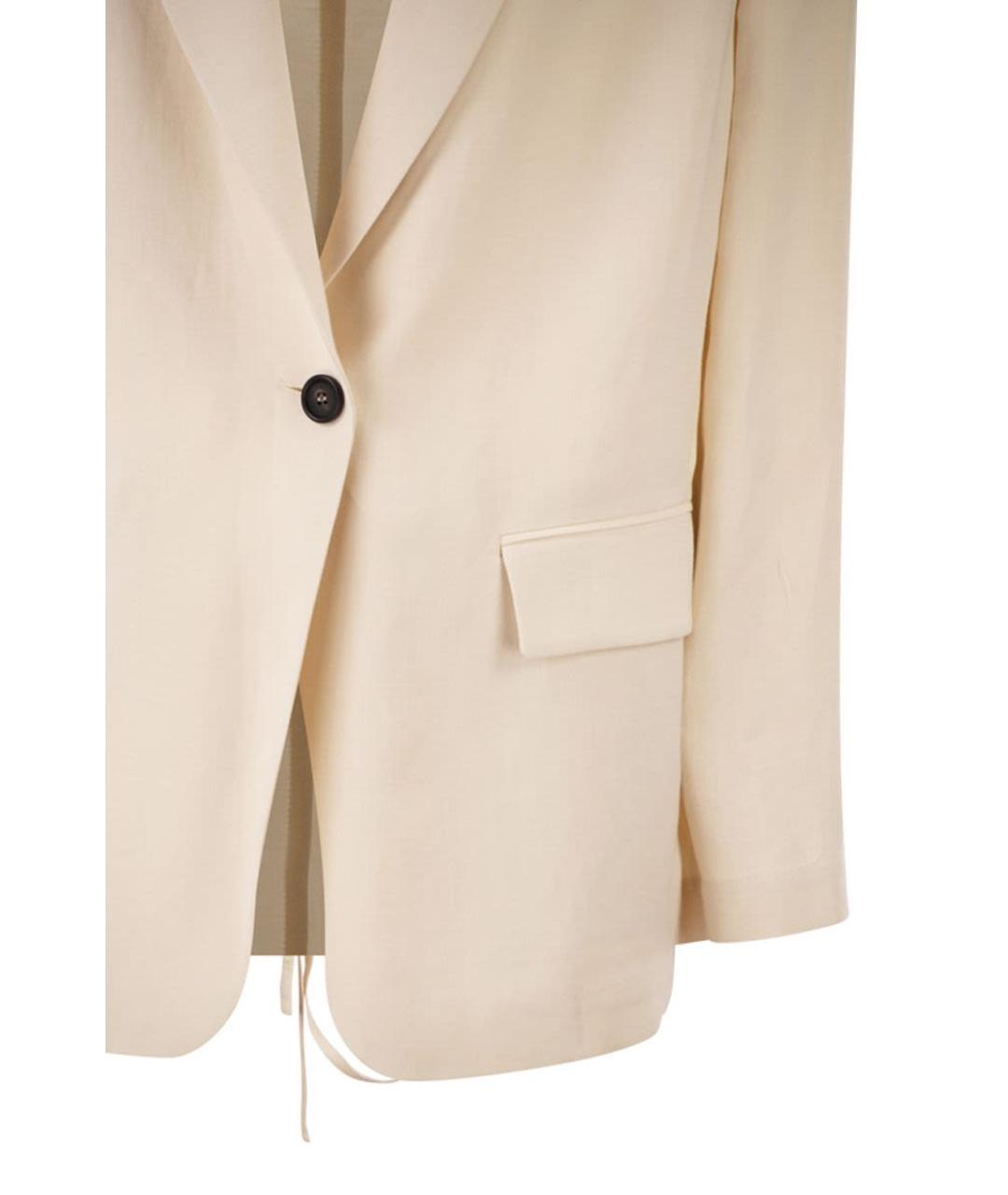 BRUNELLO CUCINELLI Бежевый вискозный жакет/пиджак, фото 4