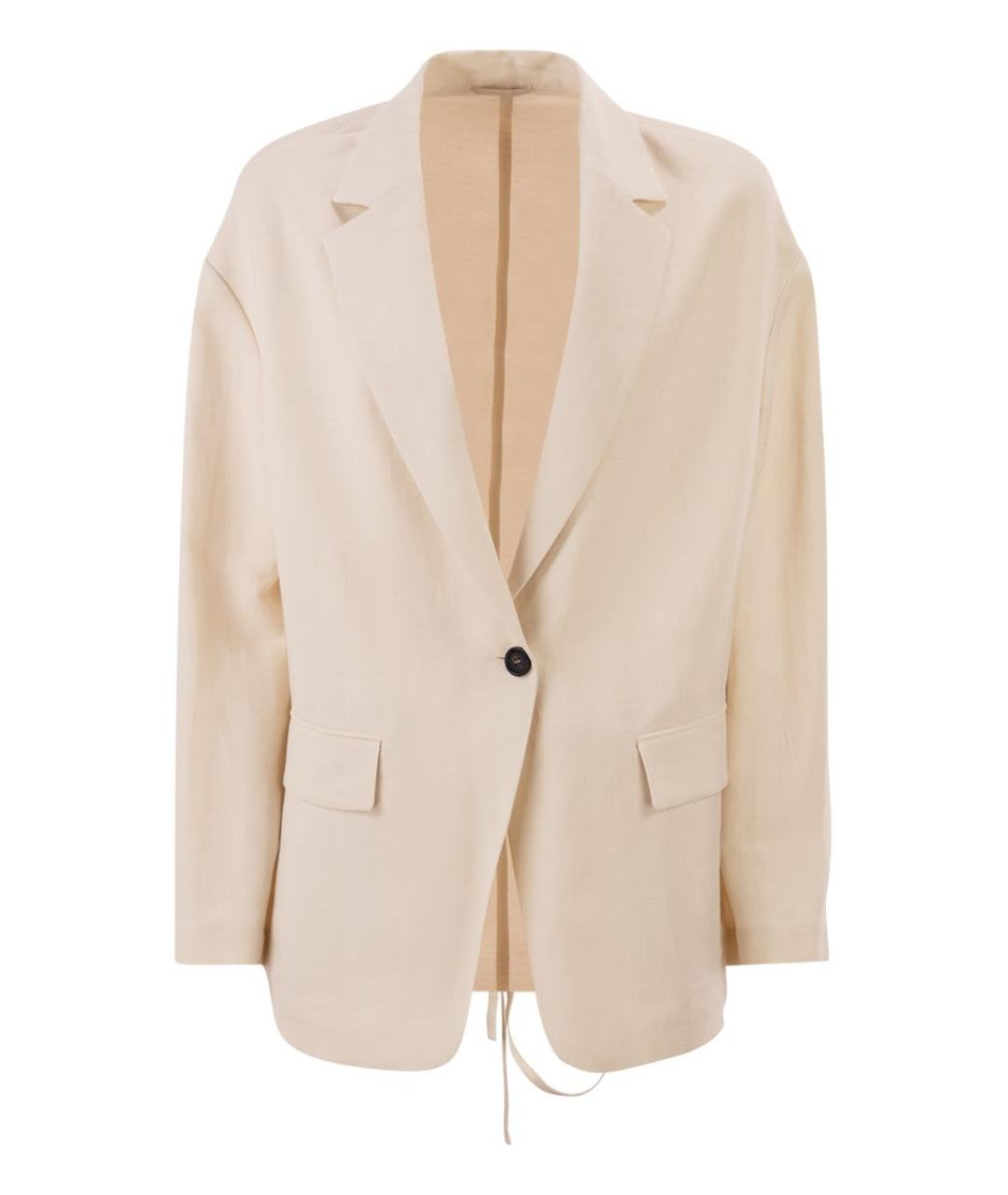 BRUNELLO CUCINELLI Бежевый вискозный жакет/пиджак, фото 1
