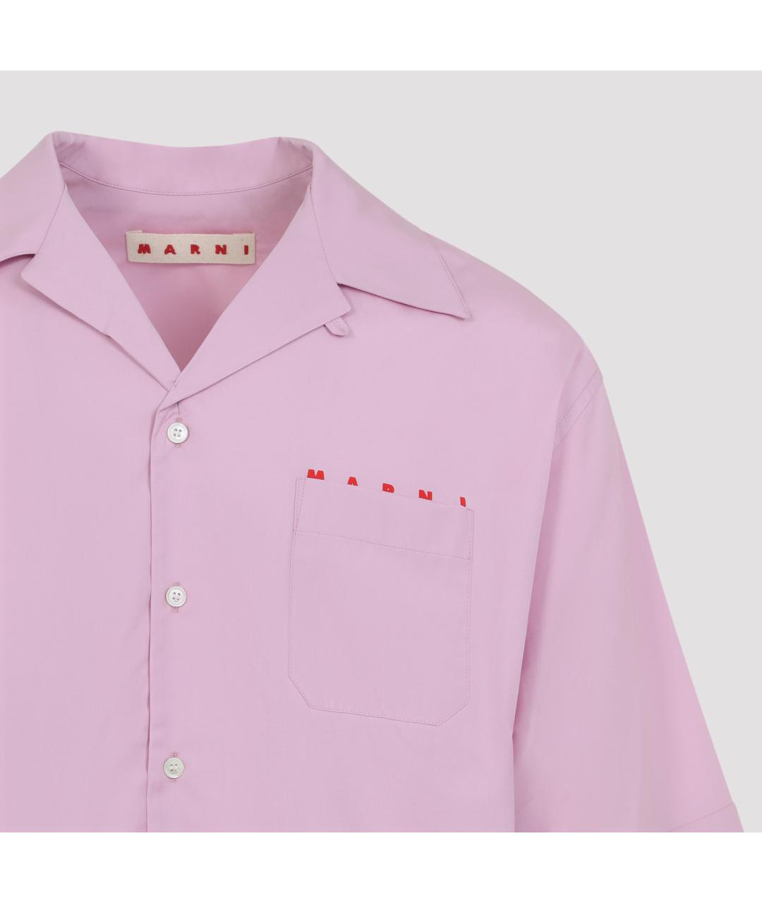 MARNI Розовая хлопковая кэжуал рубашка, фото 4