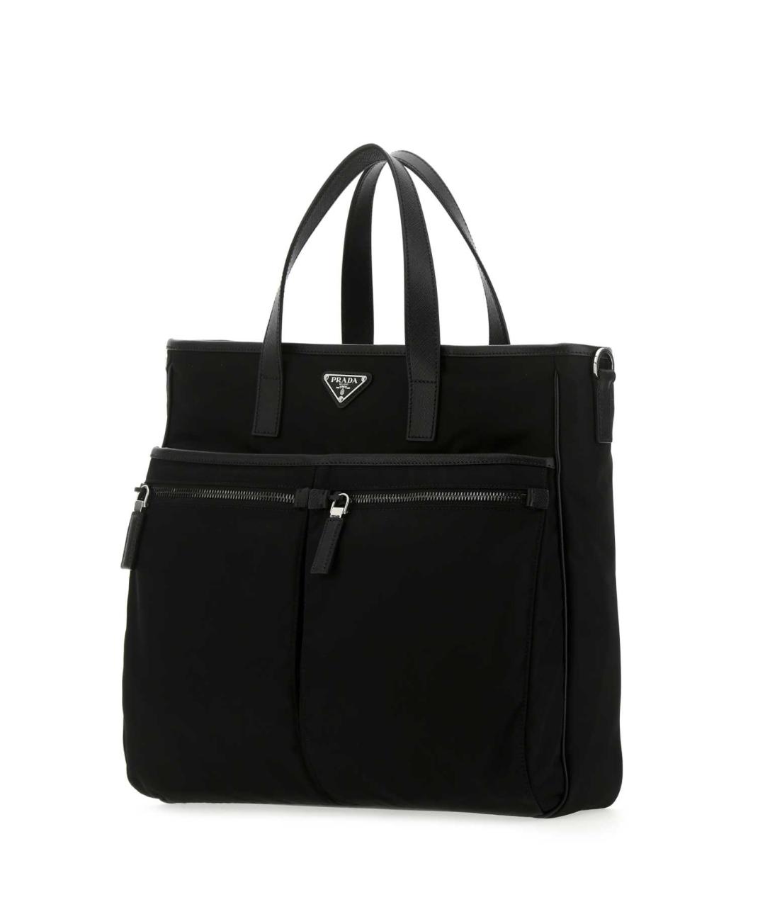 PRADA Черная тканевая сумка тоут, фото 2