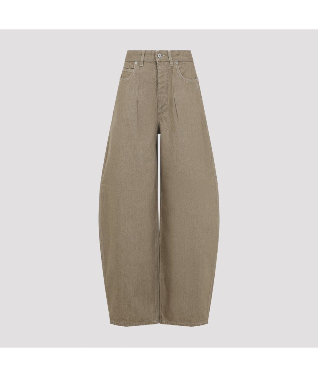 JACQUEMUS Бежевые хлопковые прямые джинсы, фото 2