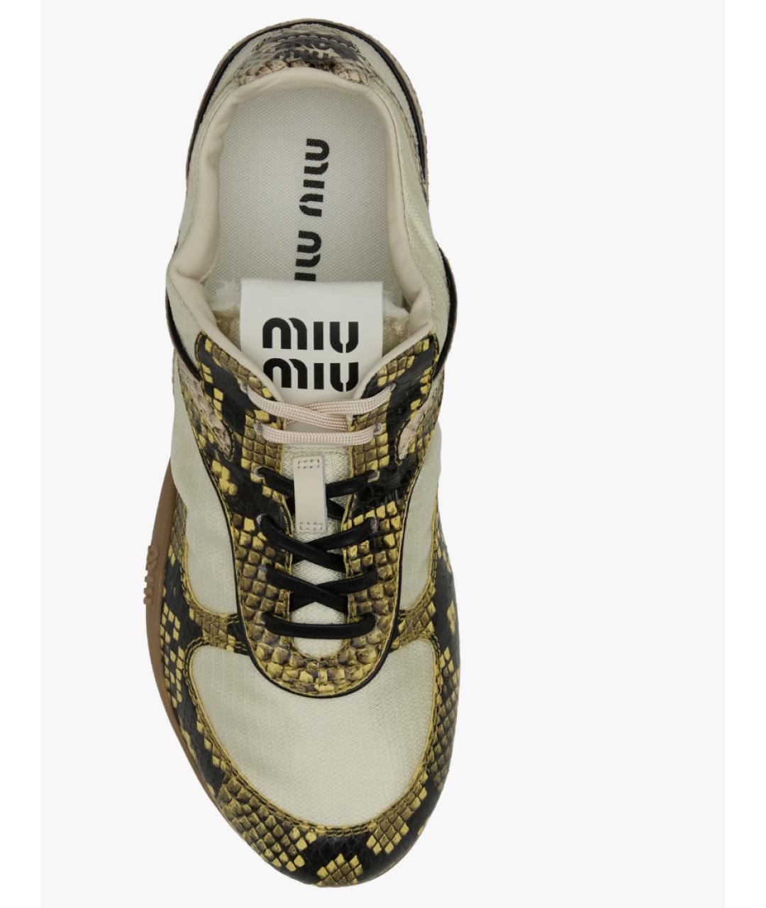 MIU MIU Мульти кожаные кроссовки, фото 4