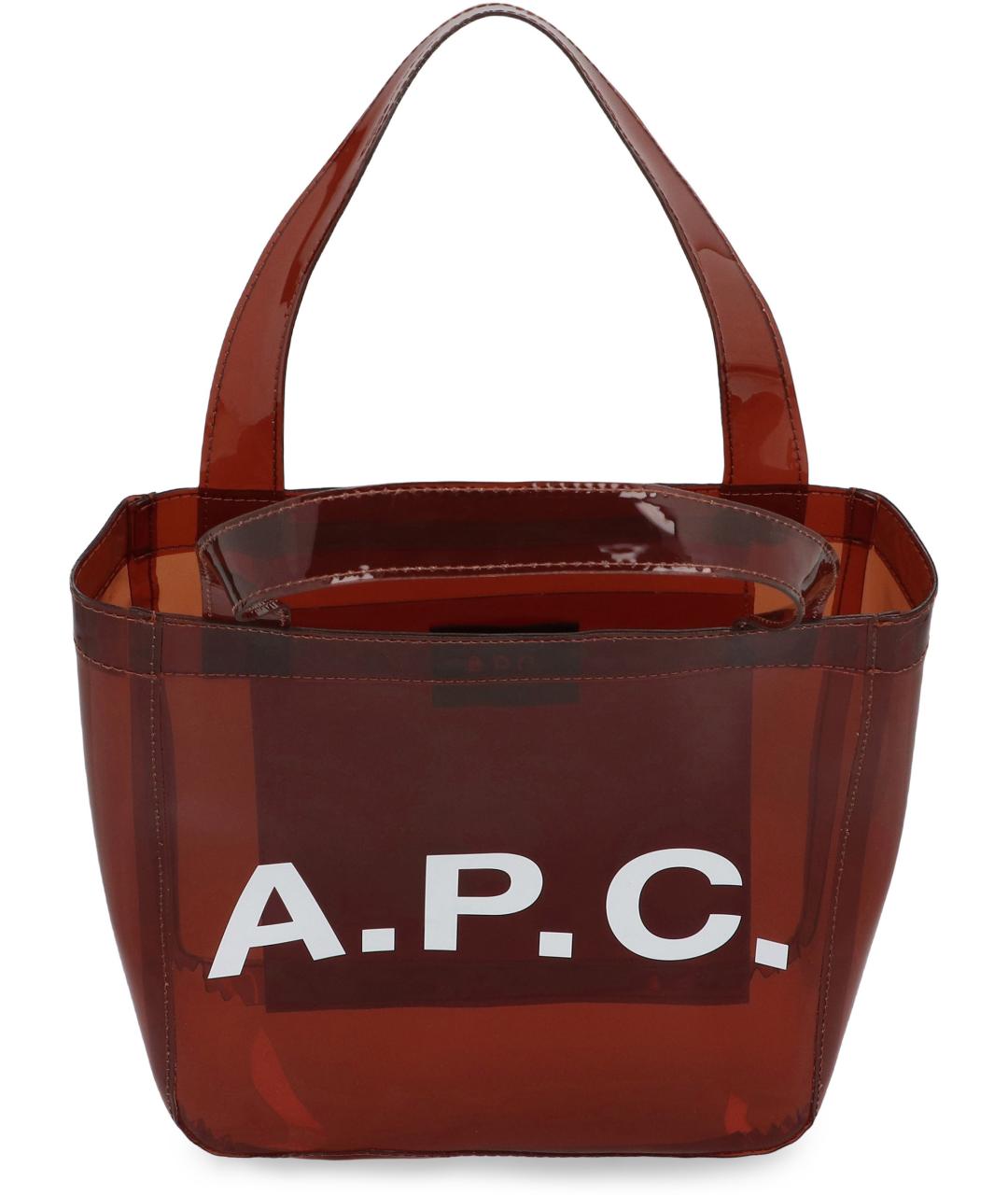 A.P.C. Коричневая сумка тоут из искусственной кожи, фото 4