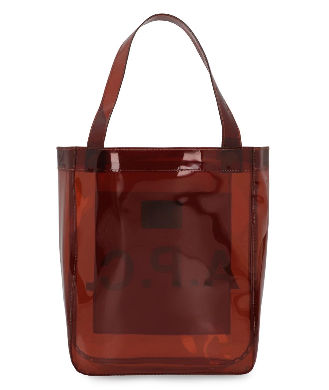 A.P.C. Коричневая сумка тоут из искусственной кожи, фото 3