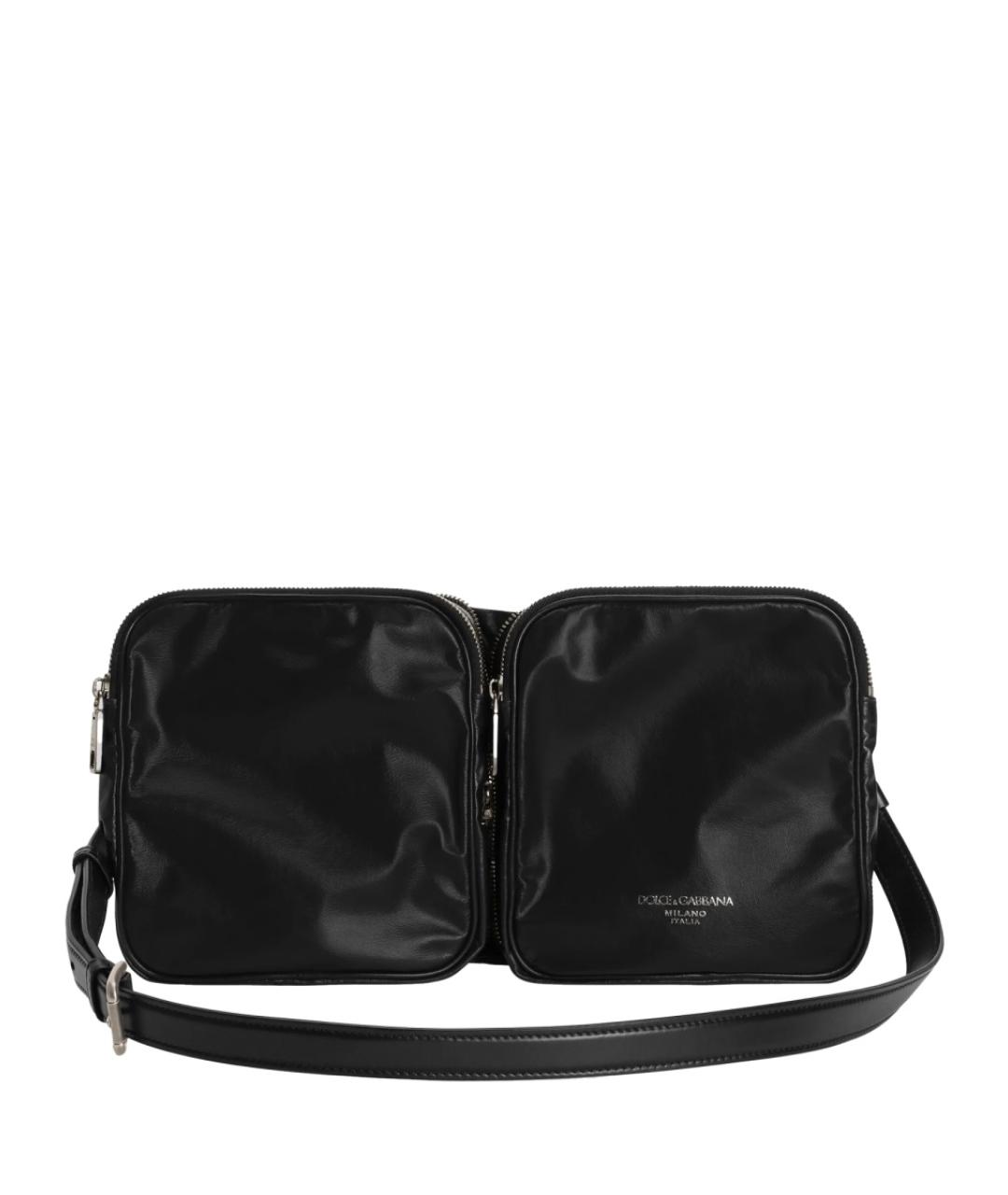 DOLCE&GABBANA Черная кожаная сумка на плечо, фото 4