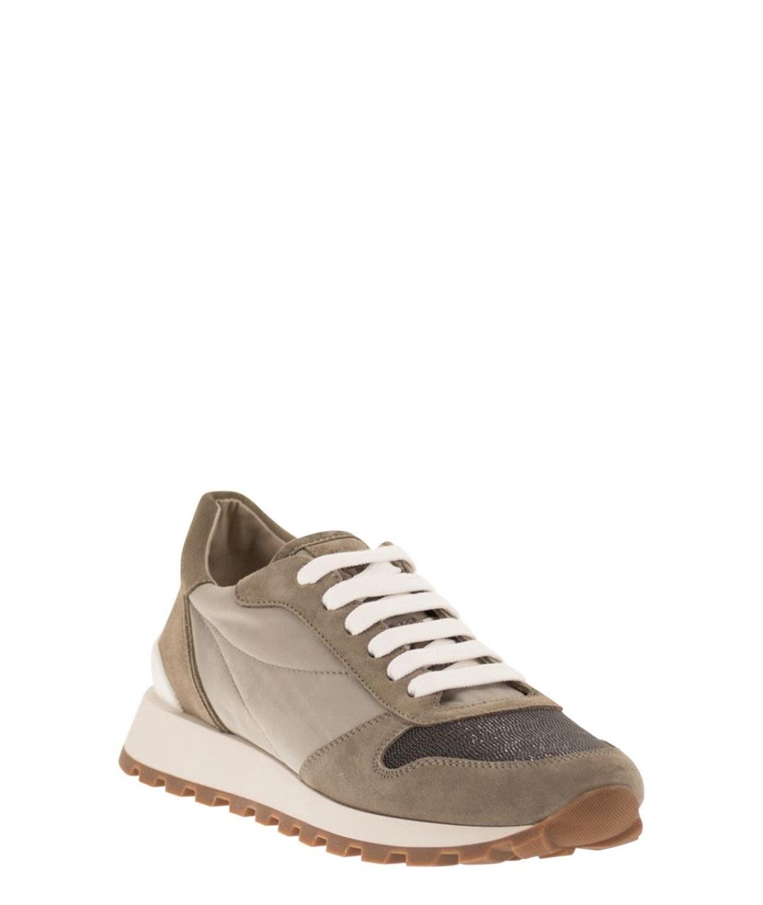 BRUNELLO CUCINELLI Хаки кроссовки, фото 2