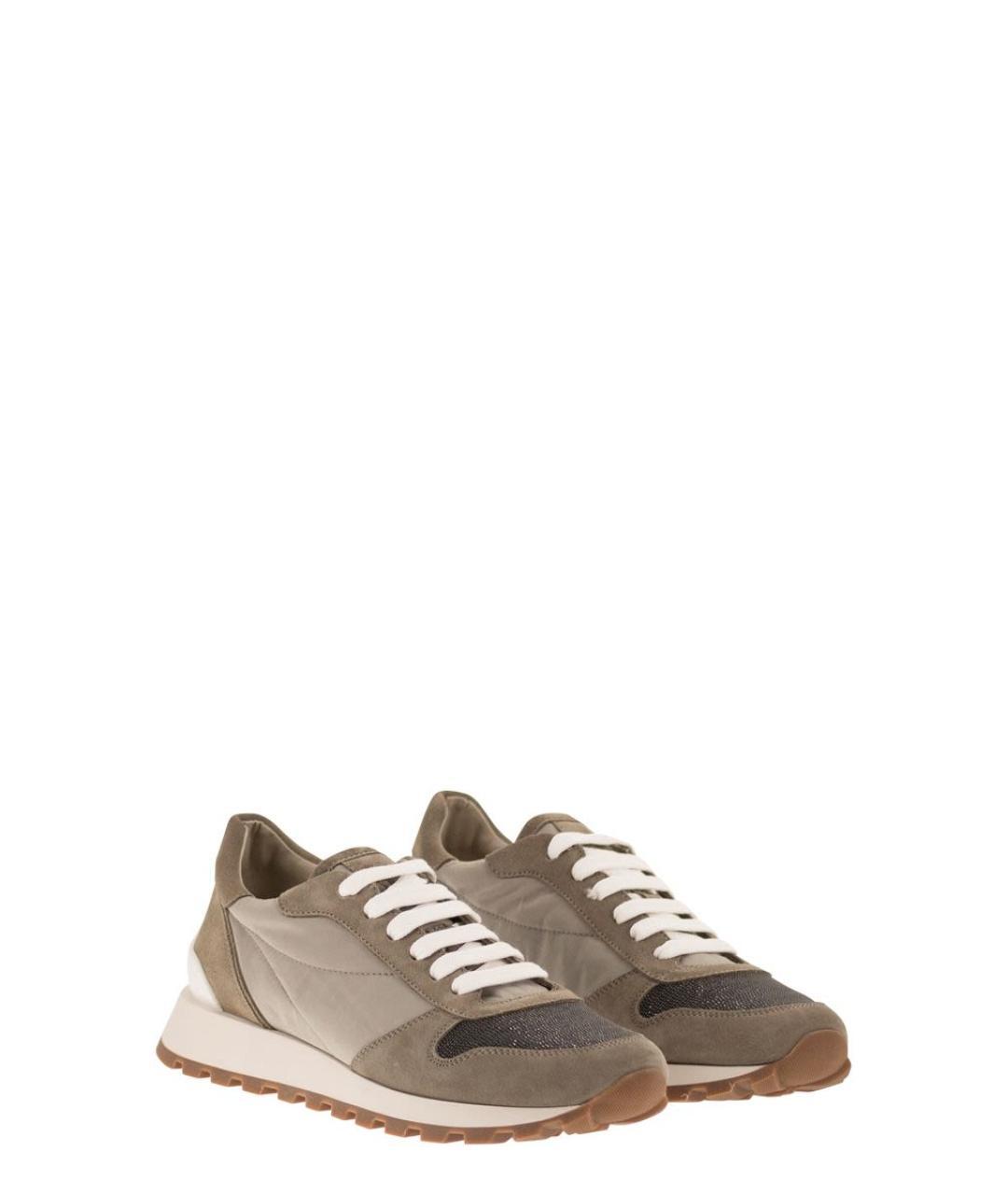 BRUNELLO CUCINELLI Хаки кроссовки, фото 4