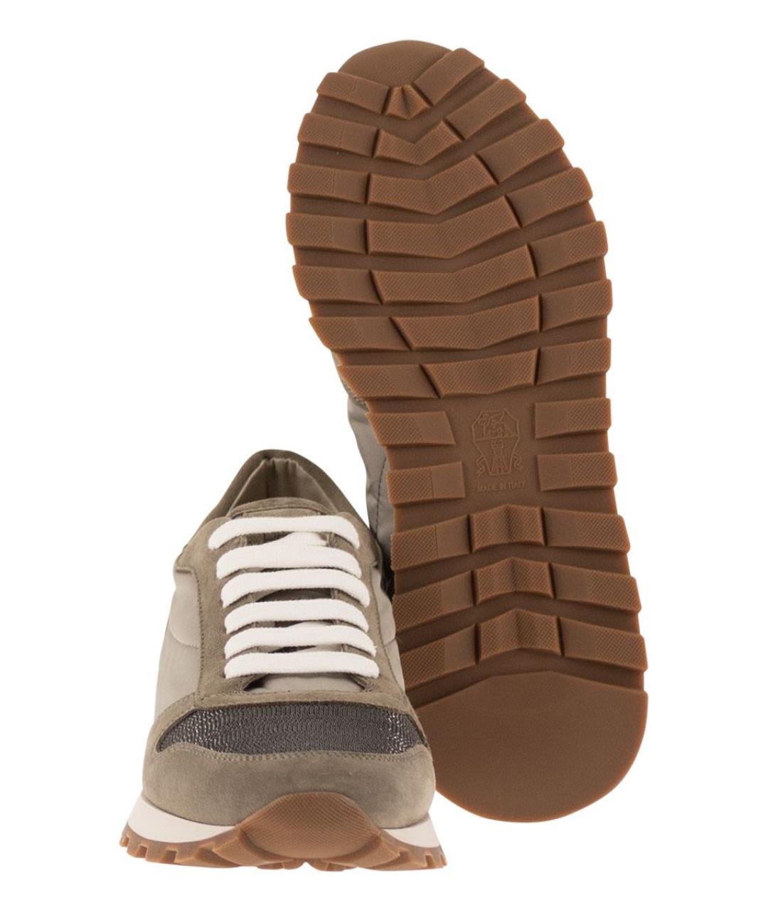 BRUNELLO CUCINELLI Хаки кроссовки, фото 5