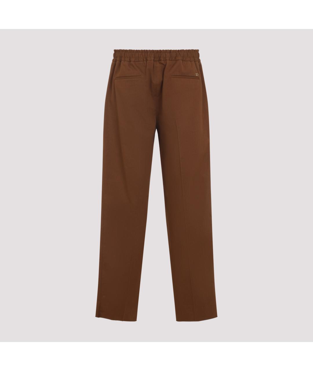 VALENTINO Коричневые шерстяные повседневные брюки, фото 3