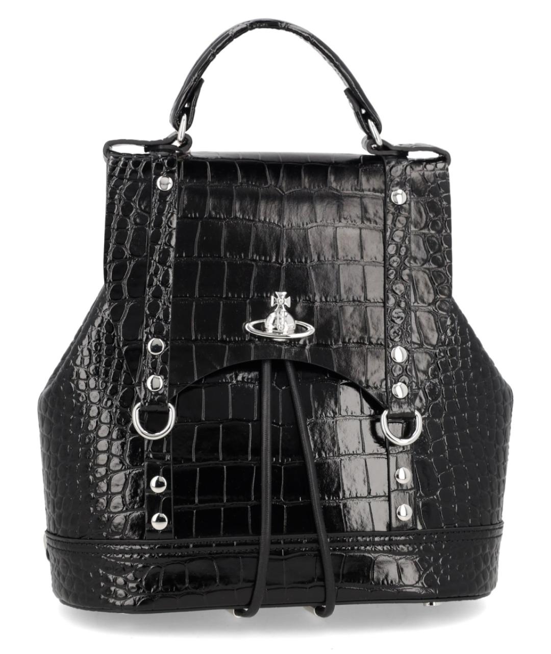 VIVIENNE WESTWOOD Черный кожаный рюкзак, фото 1