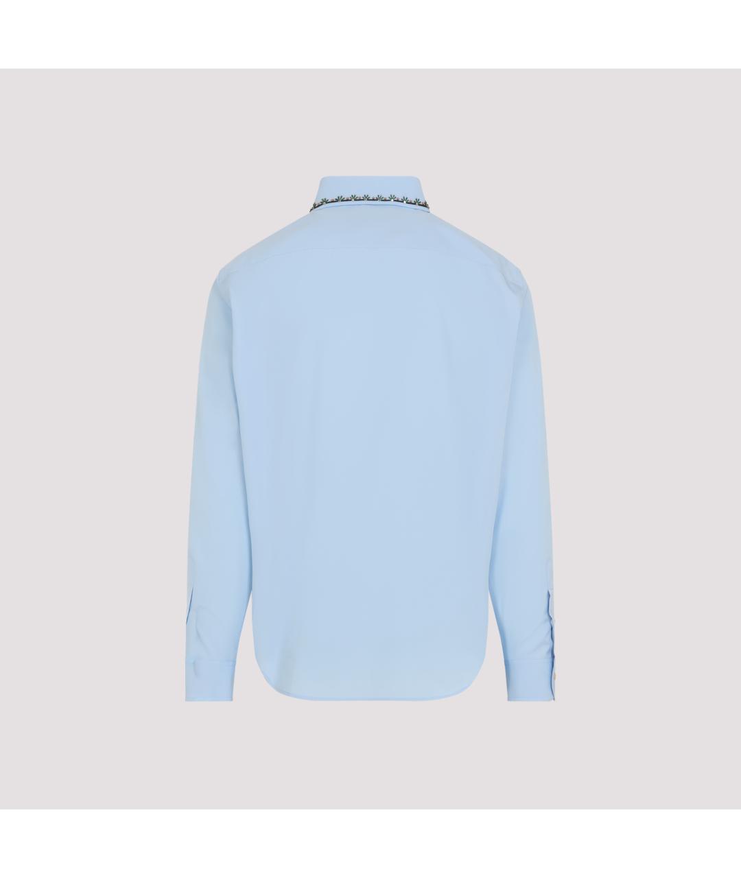 VALENTINO Синяя хлопковая кэжуал рубашка, фото 3