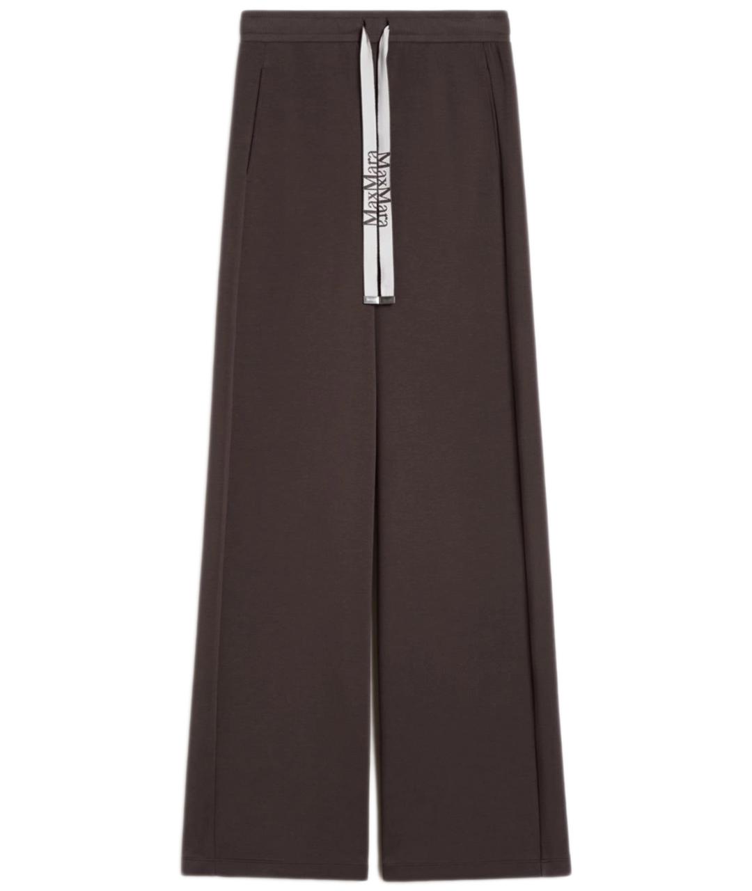 'S MAX MARA Коричневые хлопковые прямые брюки, фото 1