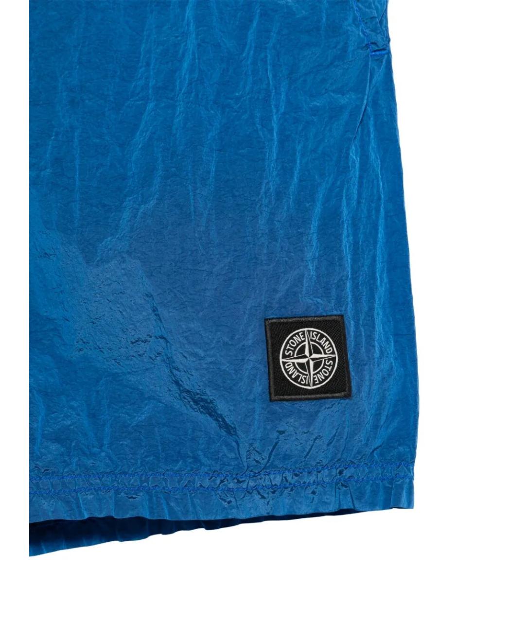 STONE ISLAND Синие полиамидовые шорты, фото 2