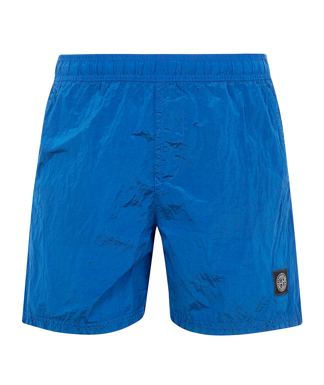STONE ISLAND Синие полиамидовые шорты, фото 1