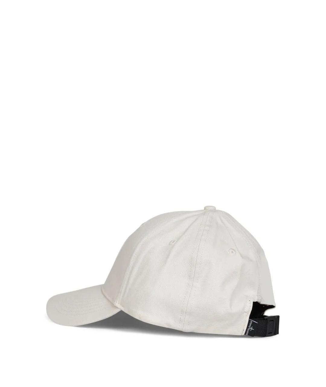 STONE ISLAND Белая хлопковая кепка/бейсболка, фото 2