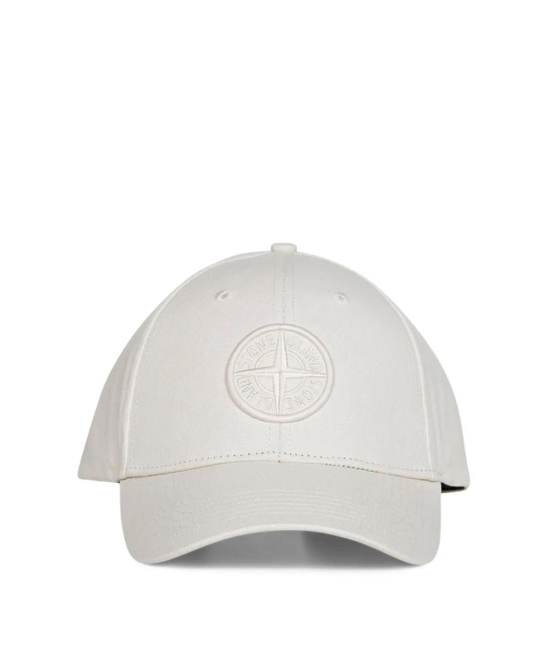 STONE ISLAND Белая хлопковая кепка/бейсболка, фото 1