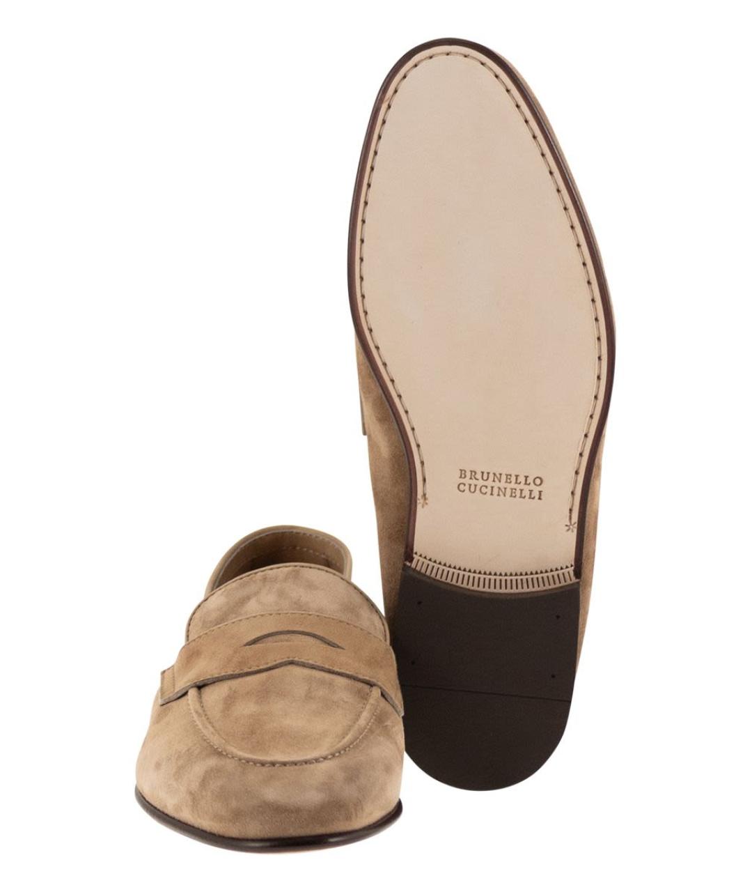 BRUNELLO CUCINELLI Коричневые замшевые лоферы, фото 5