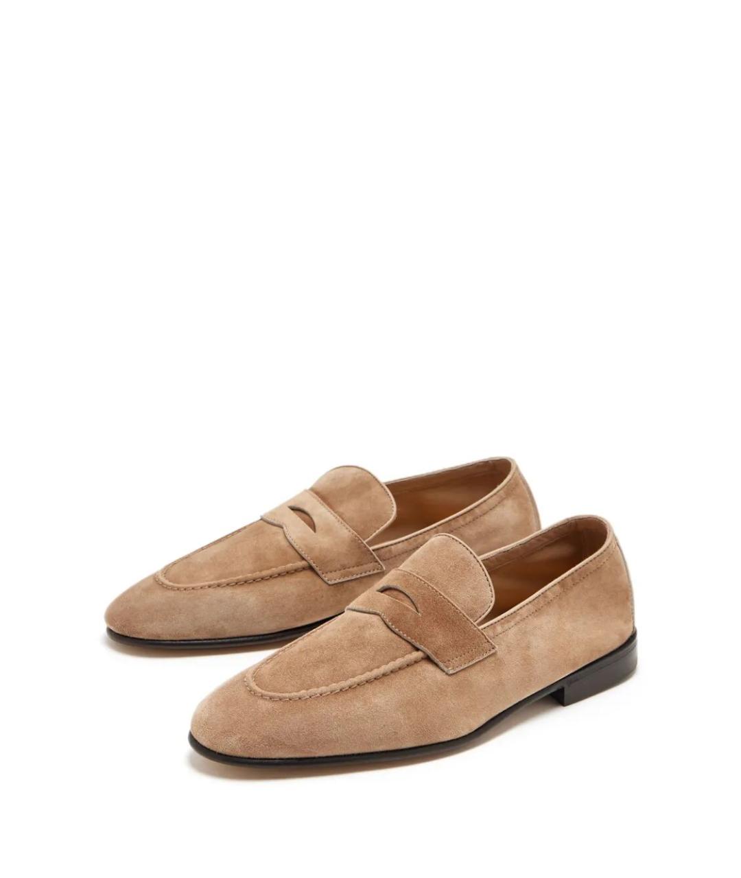 BRUNELLO CUCINELLI Коричневые замшевые лоферы, фото 2