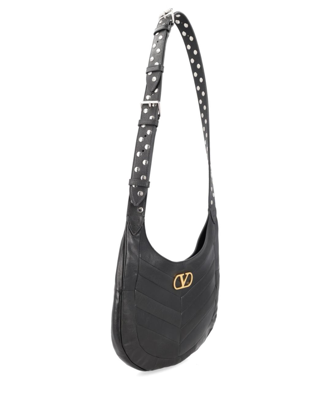 VALENTINO Черная кожаная сумка на плечо, фото 3