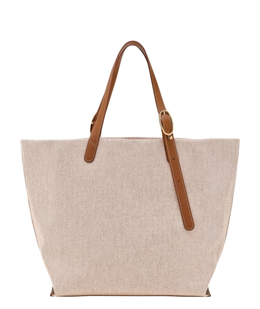 LONGCHAMP Коричневая тканевая сумка тоут, фото 2