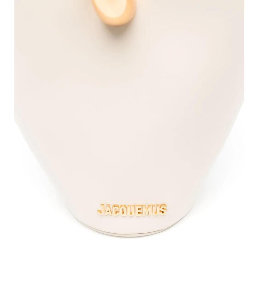 JACQUEMUS Бежевая кожаная сумка тоут, фото 4