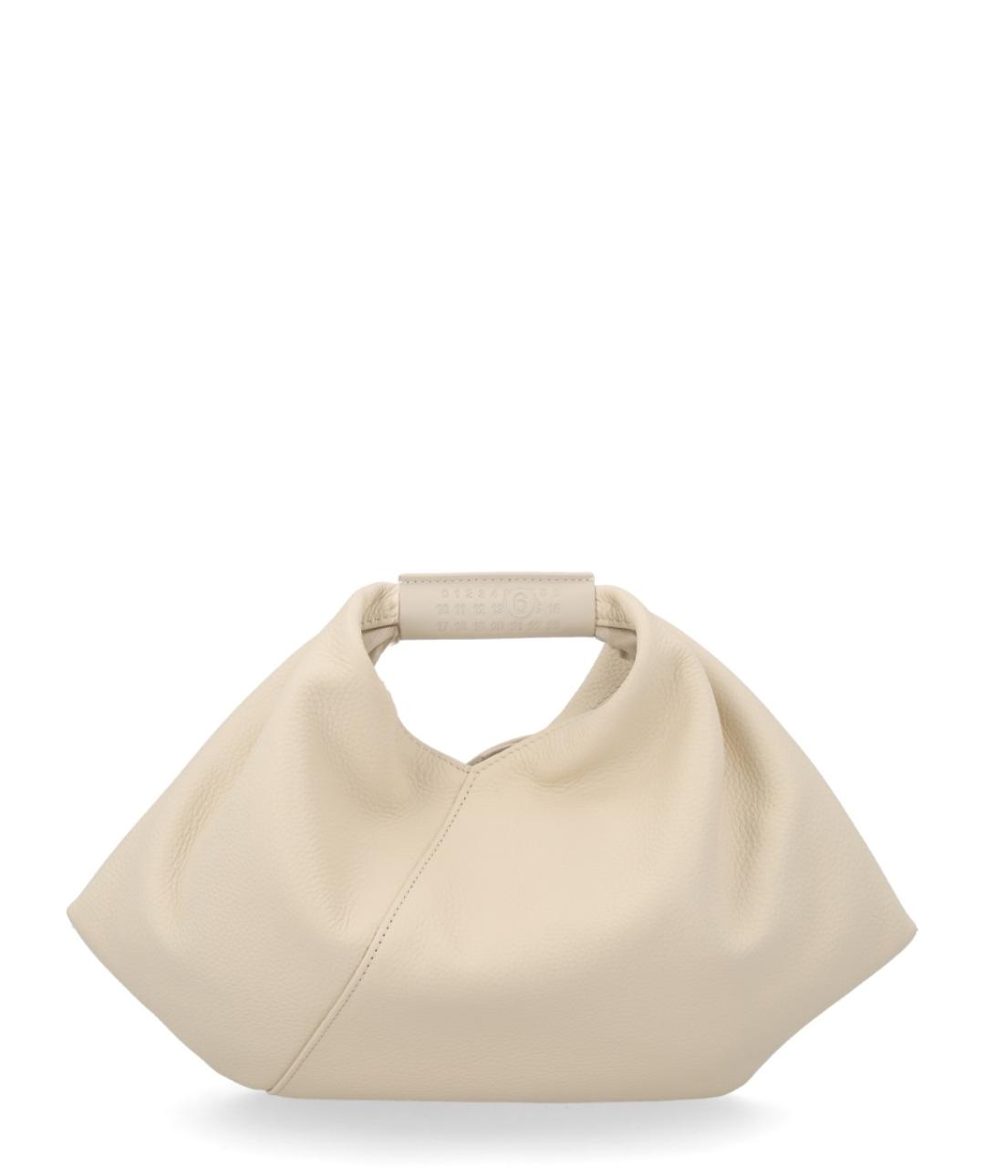 MM6 MAISON MARGIELA Белая кожаная сумка с короткими ручками, фото 1